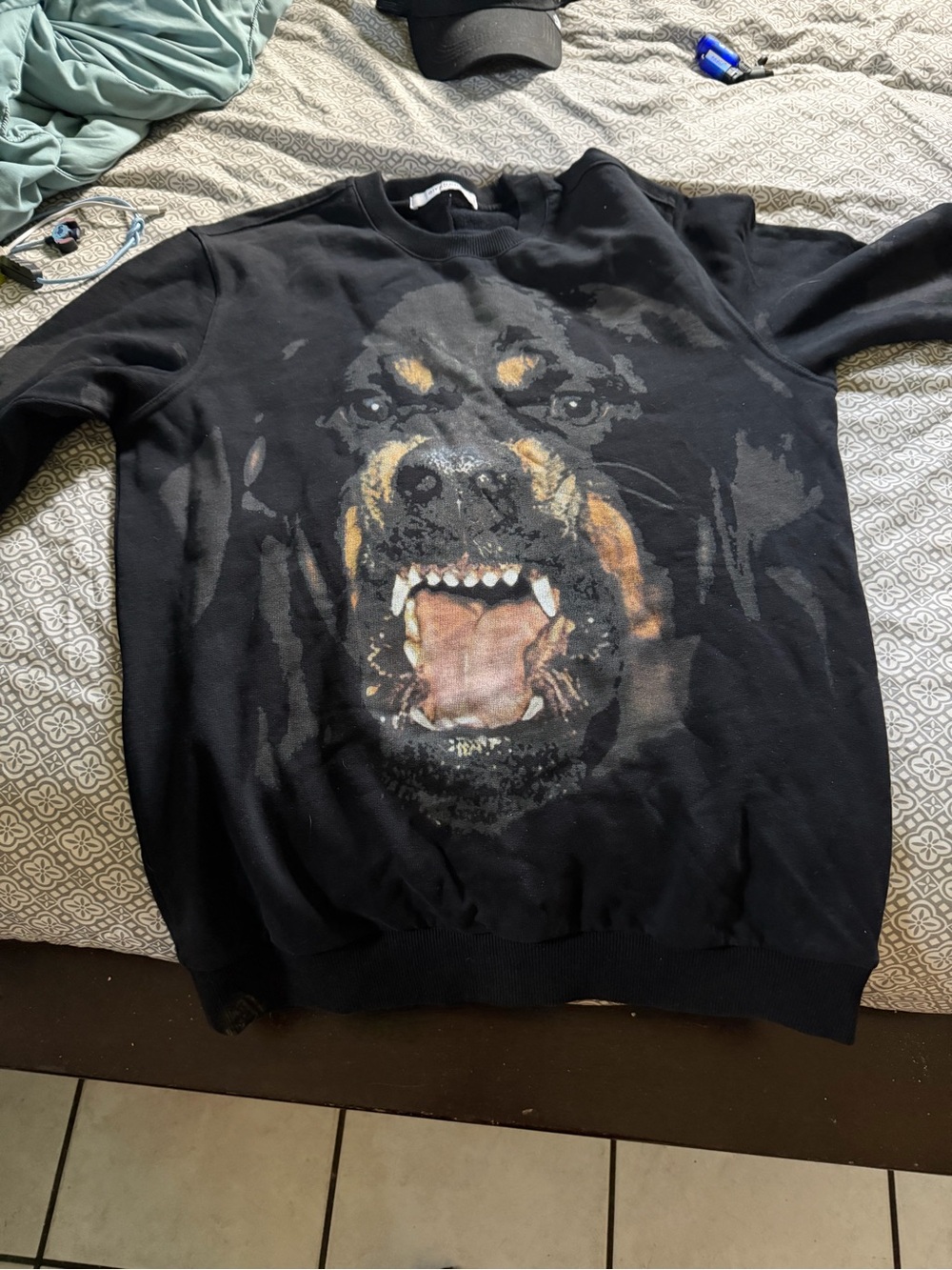Givenchy Black Rottweiler Graphic Crewneck Sweatshirt